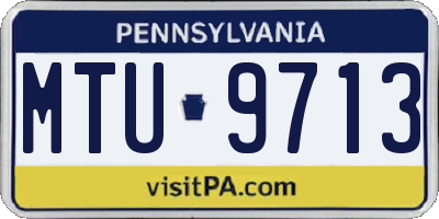 PA license plate MTU9713