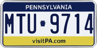 PA license plate MTU9714