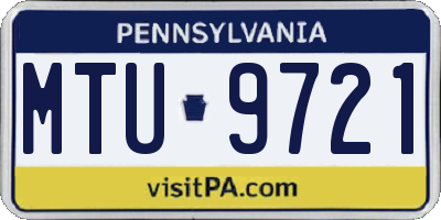 PA license plate MTU9721