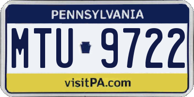 PA license plate MTU9722