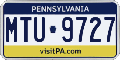 PA license plate MTU9727