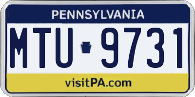 PA license plate MTU9731