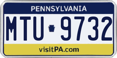 PA license plate MTU9732