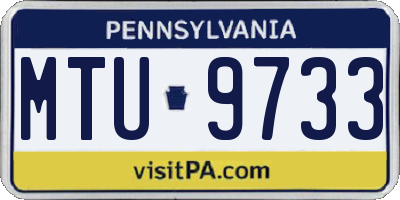 PA license plate MTU9733