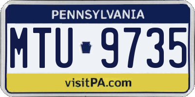 PA license plate MTU9735
