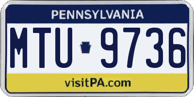 PA license plate MTU9736