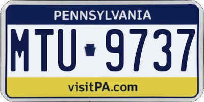 PA license plate MTU9737