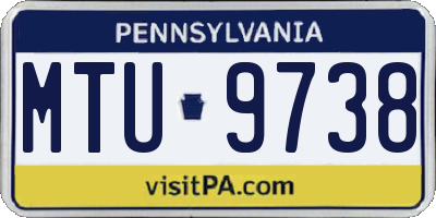 PA license plate MTU9738