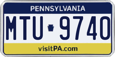 PA license plate MTU9740
