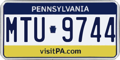 PA license plate MTU9744