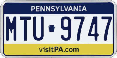 PA license plate MTU9747