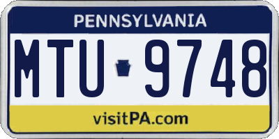 PA license plate MTU9748