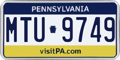 PA license plate MTU9749