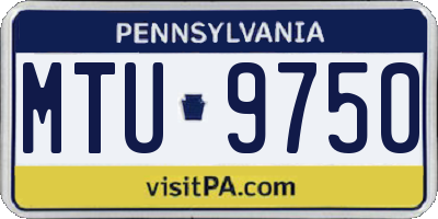 PA license plate MTU9750