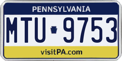 PA license plate MTU9753