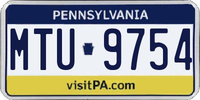 PA license plate MTU9754