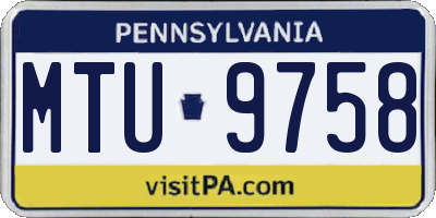 PA license plate MTU9758