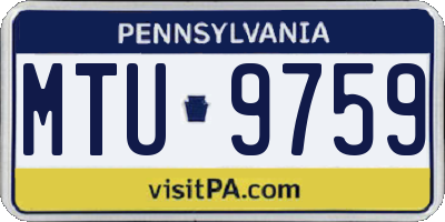 PA license plate MTU9759