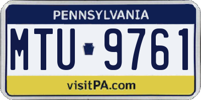 PA license plate MTU9761