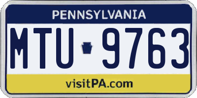 PA license plate MTU9763