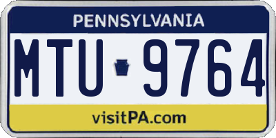 PA license plate MTU9764