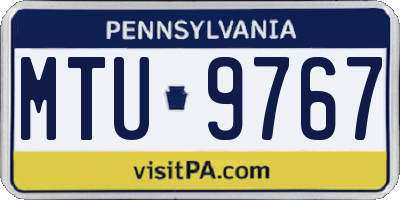 PA license plate MTU9767