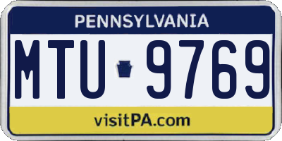 PA license plate MTU9769
