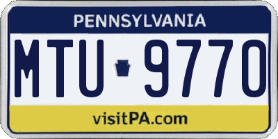 PA license plate MTU9770