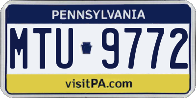 PA license plate MTU9772