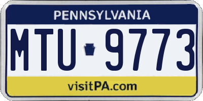 PA license plate MTU9773