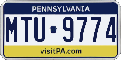PA license plate MTU9774