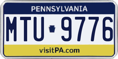 PA license plate MTU9776