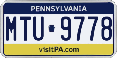 PA license plate MTU9778