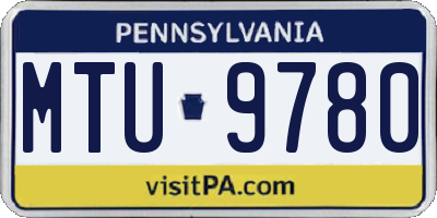 PA license plate MTU9780
