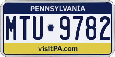 PA license plate MTU9782