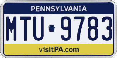 PA license plate MTU9783