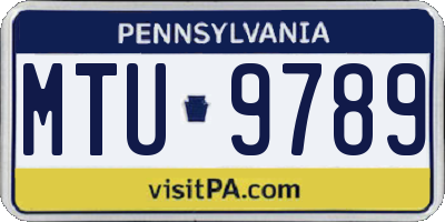 PA license plate MTU9789