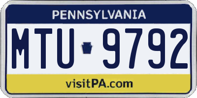 PA license plate MTU9792