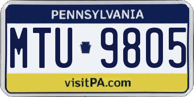 PA license plate MTU9805