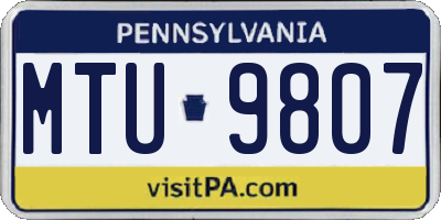 PA license plate MTU9807