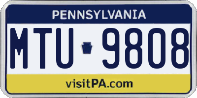 PA license plate MTU9808