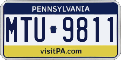PA license plate MTU9811