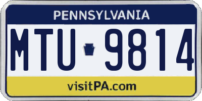 PA license plate MTU9814