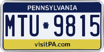 PA license plate MTU9815