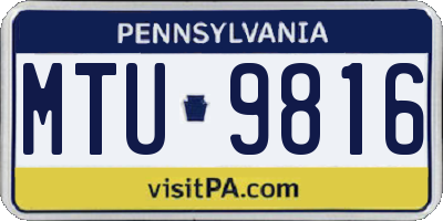 PA license plate MTU9816