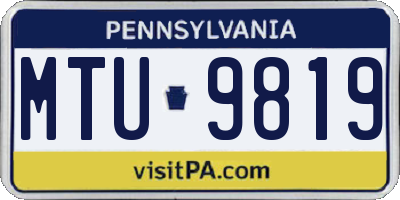 PA license plate MTU9819