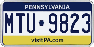 PA license plate MTU9823