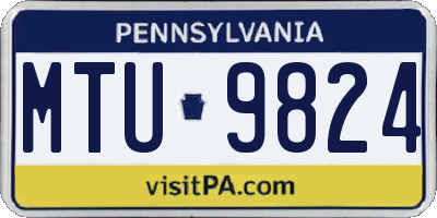 PA license plate MTU9824