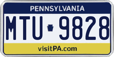 PA license plate MTU9828