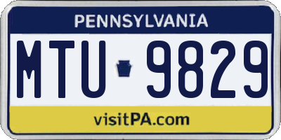 PA license plate MTU9829
